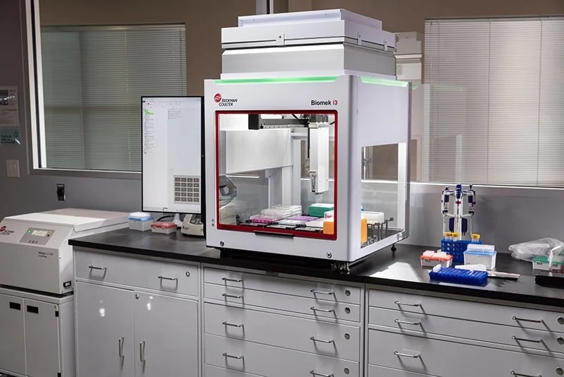 Biomek i3 Liquid Handler on a lab bench